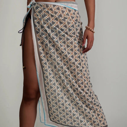 Stampa Cover up Sexy Beachwear Summer Sarong 2024 nuova sciarpa per le donne brasiliano Wrap Beachwear femminile platinumshop