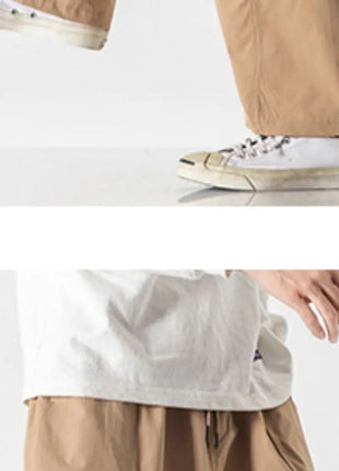 Pantaloni estivi da uomo a gamba larga Pantaloni moda casual solidi leggeri e sottili Harun Pantaloni da jogging larghi da uomo Pantaloni cargo Streetwear Taglie forti 5XL