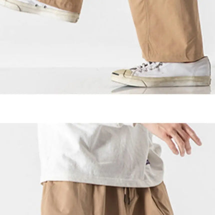 Pantaloni estivi da uomo a gamba larga Pantaloni moda casual solidi leggeri e sottili Harun Pantaloni da jogging larghi da uomo Pantaloni cargo Streetwear Taglie forti 5XL