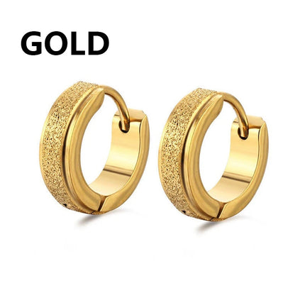 Orecchini a cerchio in acciaio inossidabile con glassa larga 2 pezzi orecchini rotondi neri per donna uomo Punk Vintage Circle Earring Jewelry Statement platinumshop