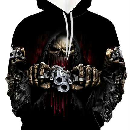 Autumn Skull and Rose 3D Print Hoodies Men Women Fashion Casual Sweatshirts Oversized Hoodie Pullovers Tracksuit Clothing