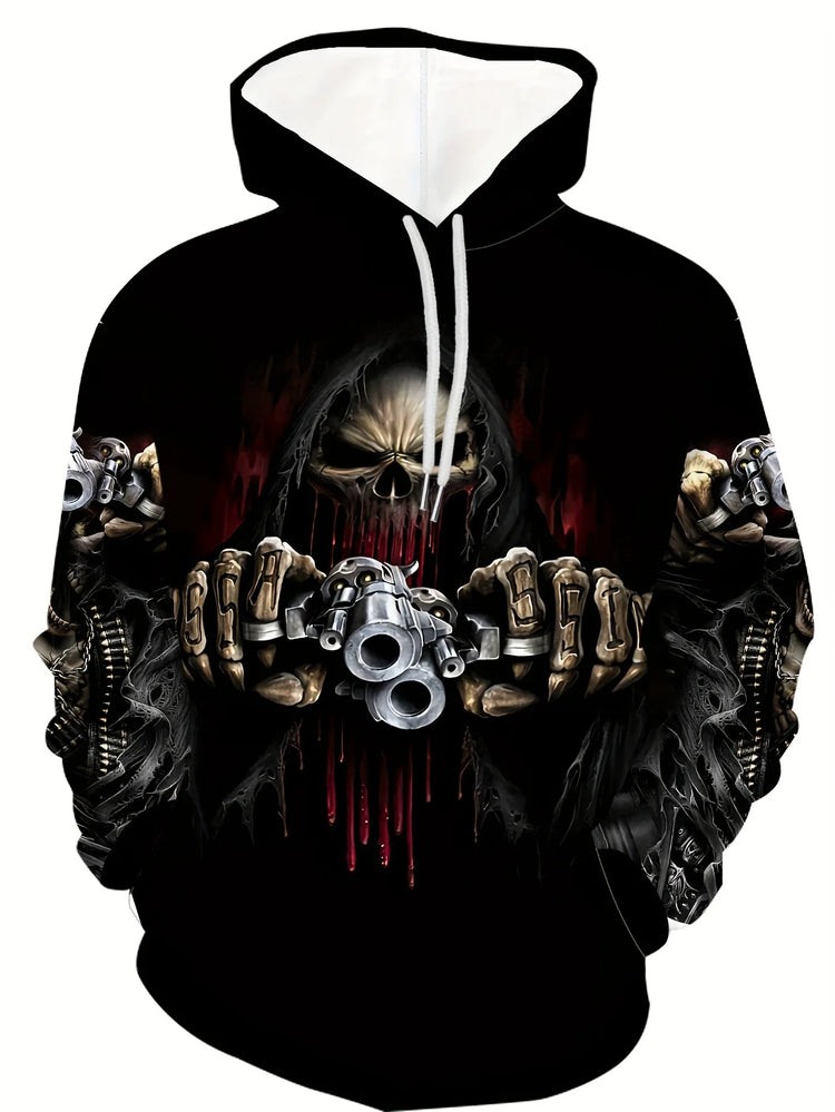 Autumn Skull and Rose 3D Print Hoodies Men Women Fashion Casual Sweatshirts Oversized Hoodie Pullovers Tracksuit Clothing