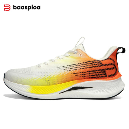 Baasploa Running Shoes Men Carbon Plate Professional Cushioning Anti-slip Sneaker Female Casual Breathable Jogging Sports Shoes PlatiNum