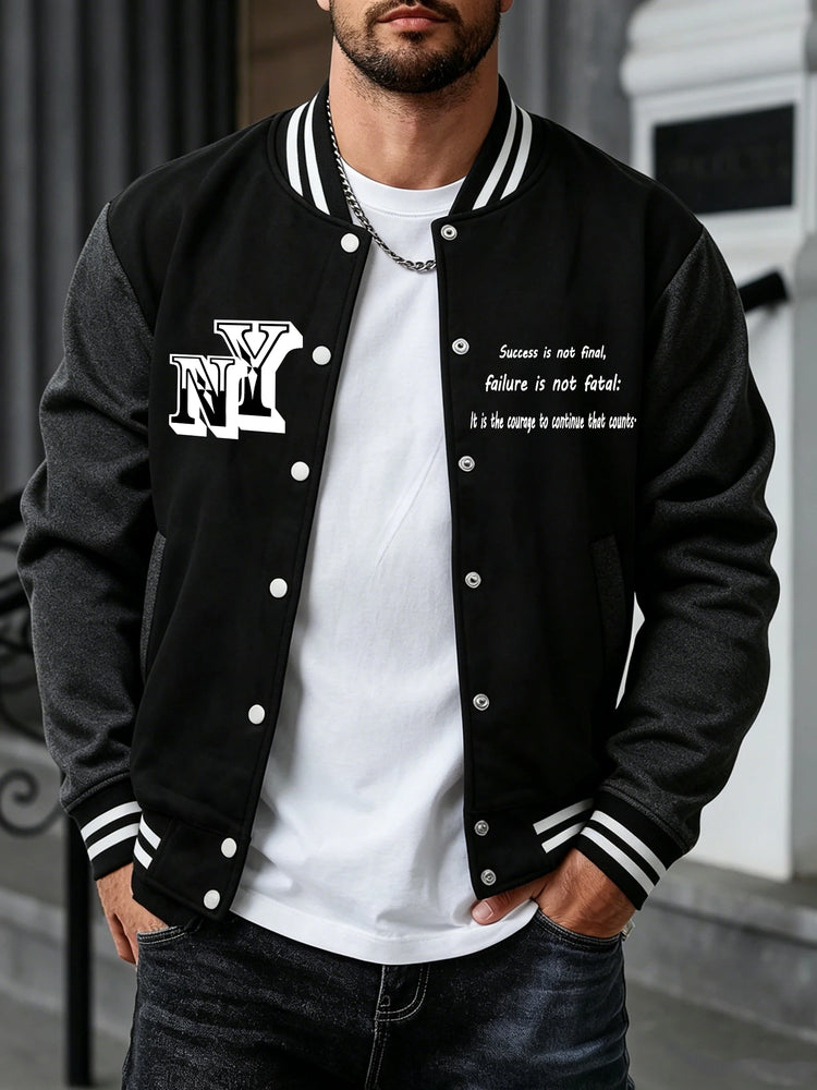 New York Brooklyn Art Letter Print Clothes Man'S Loose Sports Baseball Jersey Fashion High Street Veste Autumn Winter Jackets