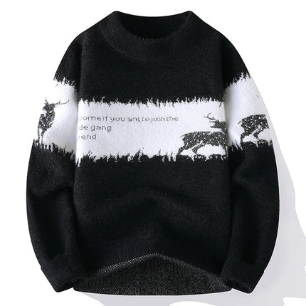 Sweaters men Winter Letter pattern thick sweater men Student youth sweaters autumn Men's wool pullovers full