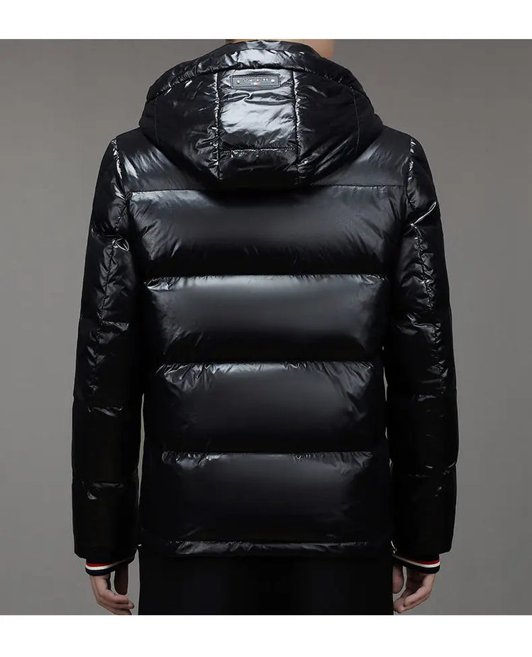 Men Down Jacket 2025 Trendy White Duck Down Thick Cold Proof Warm Hooded Pike Coat Outdoor Casual Winter Zipper Puffer Jacket