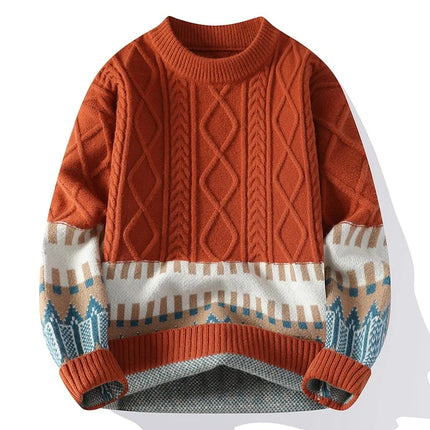 New Winter Men Outwear Loose O-neck Knitted Pullovers Man WarmTurtlenecks Man Casual Sweaters Quality Male Pullovers Size 4XL