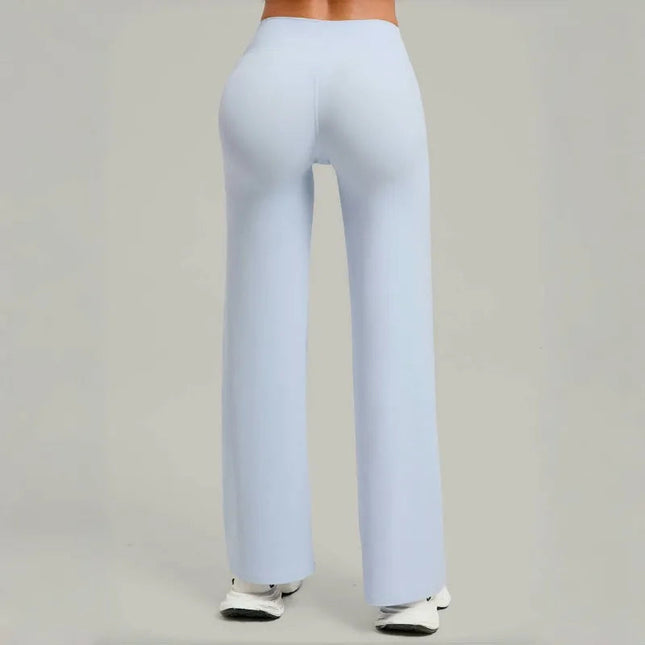 Women's Pilates Yoga Pants Sports Fitness Flared Peach Hip-lifting Leggings Outdoor Workout Training Running Casual Trousers PlatiNum