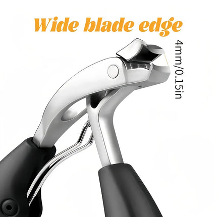Heavy‑Duty Nail Clippers with Wide Jaw Opening, Inclined Arc Blade Nail Cutter for Thick Hard Fingernails & Toenails, Household Manicure Pedicure Tool