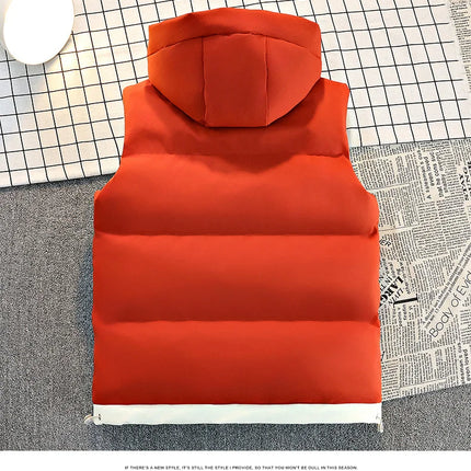 New Hooded Casual Men Waistcoat Comfortable Warm Zipper Male Sleeveless Jackets Solid Color Windproof Clothing for Men Spring