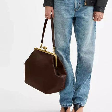 Classic Versatile Large Capacity Clip Bags For Women Luxury Designer Handbags Purses 2026 New In PU Lock Underarm Shoulder PlatiNum