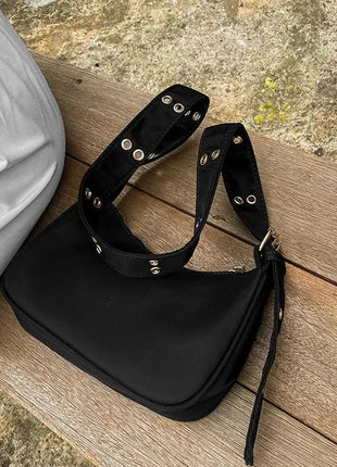 Women Armpit Bag New Nylon Bucket Fashion Solid Zipper SOFT Shoulder Bag Purses and Handbags Luxury Designer Black Tote Bag PlatiNum