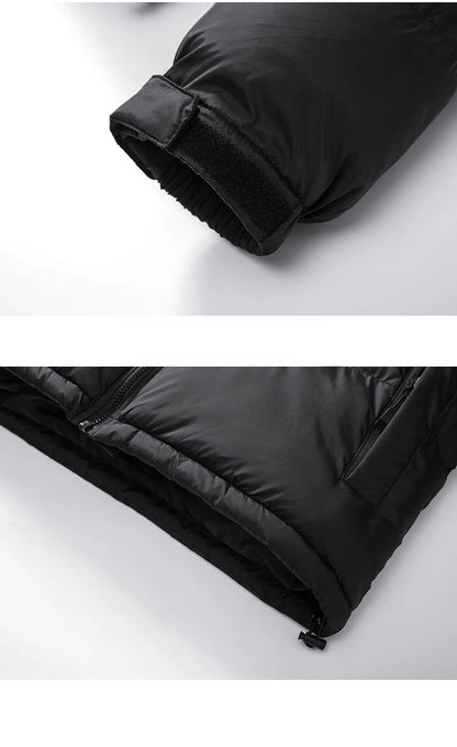 2024 Men's Winter Jacket Fashion Splicing Style Hidden Hooded Warm Parka coats Women's Street Short Down Cotton Padded Jacket