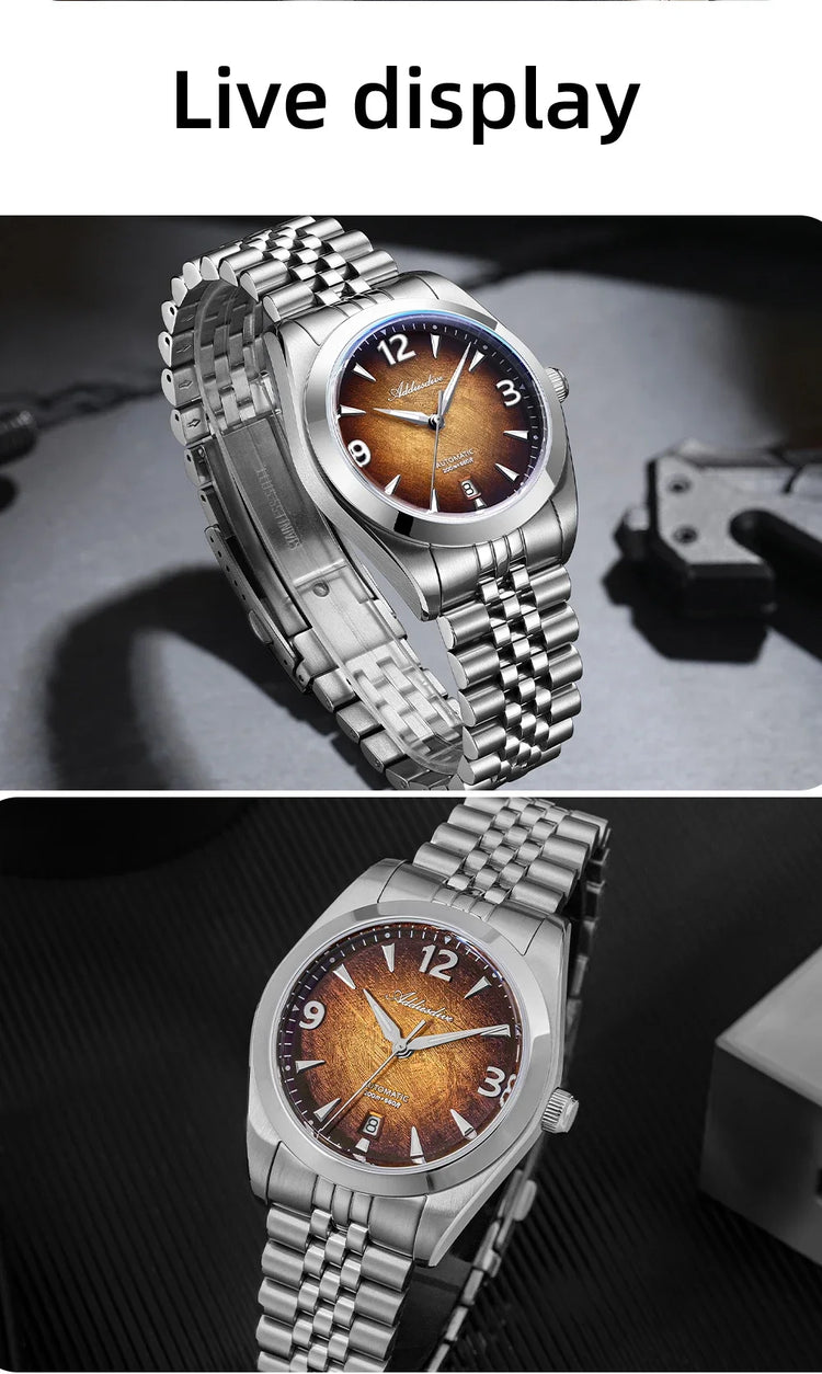 ADDIESDIVE Men's Automatic Mechanical Diving Watch 200M Waterproof Sapphire Crystal 316L Stainless Steel Japan 8215 Movement