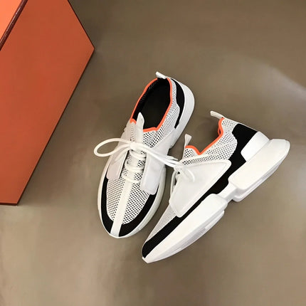 Black White Color Block Mesh Sneakers Unisex for Men Women