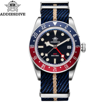 ADDIESDIVE Watch 39mm Luxury GMT Quartz Wristwatch Super Luminous 200m Diving Waterproof Sports Business Watch For Men