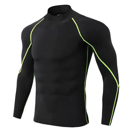 Men Compression Long Sleeve T Shirt Sportswear Male Skinny Tshirt Elastic Track Tracksuit Clothing Gyms Fitness T-shirt For Men PlatiNum