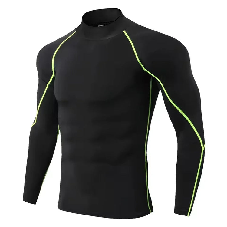 Men Compression Long Sleeve T Shirt Sportswear Male Skinny Tshirt Elastic Track Tracksuit Clothing Gyms Fitness T-shirt For Men PlatiNum
