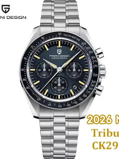 Nuovo Orologio da Uomo PAGANI DESIGN Golden Moon 2026, Orologio al Quarzo di Lusso, Cronografo Sportivo, Vetro Zaffiro AR, Impermeabile, Regalo