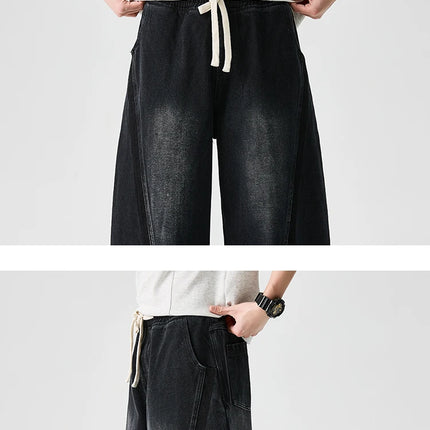 Pantaloni in denim Hip Hop da uomo High Street Autunno Pantaloni a gamba larga Uomo Casual Harajuku Jeans dritti Uomo Pantaloni cargo oversize larghi