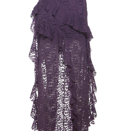 Nibber Nappe Gonne da donna Orlo irregolare Increspature multistrato Patchwork di pizzo Dolce tendenza estiva Pantaloni skinny versatili quotidiani