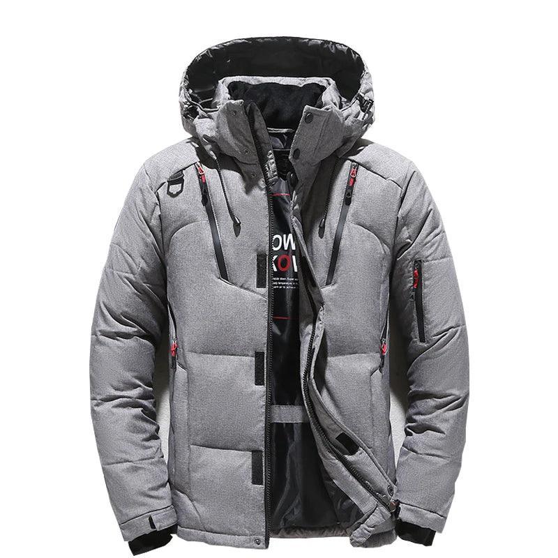 -20 Degree Down Jacket Male Winter Parkas Men White Duck Down Jacket Hooded Outdoor Thick Warm Padded Snow Coat Oversize M-4XL - PlatiNum