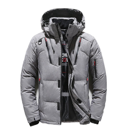 -20 Degree Down Jacket Male Winter Parkas Men White Duck Down Jacket Hooded Outdoor Thick Warm Padded Snow Coat Oversize M-4XL