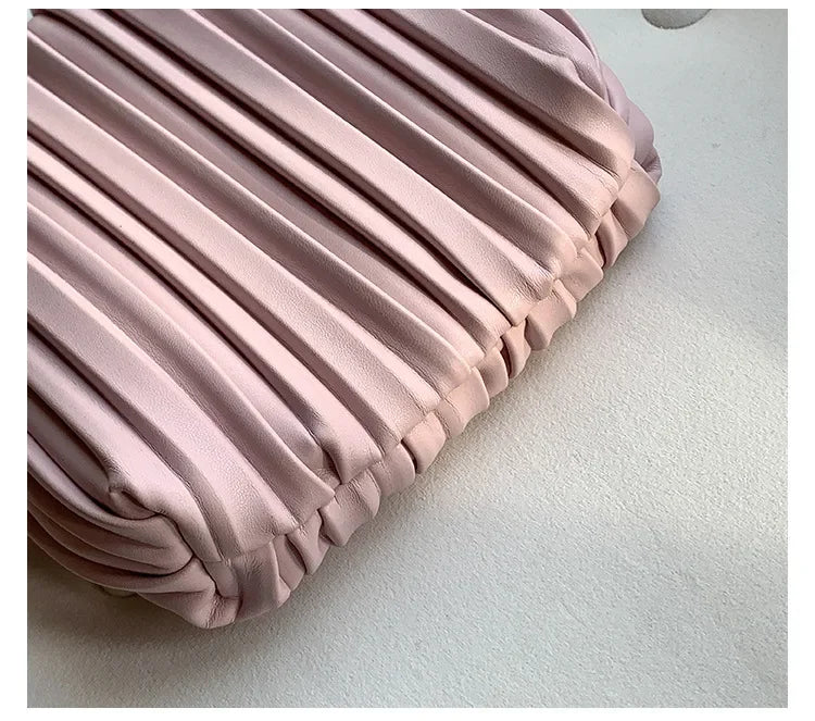Summer Fashion New Crossbody Bag Women's PU Single Shoulder Mini Bag Luxury Versatile Pleated Casual Small Square Bag Handbags PlatiNum