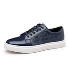 Daily Men's Luxury Brand Shoes Casual Blue Black Sneakers Shoes Man Lace-up Comfortable Leather Flat Shoes