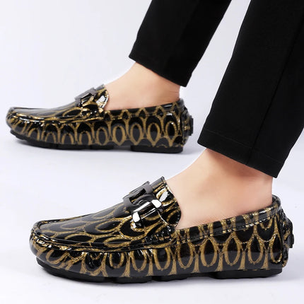 Mocassini da Uomo con Motivi Testurizzati, Calzature Casual Slip-On per Uso Quotidiano, Calzature Resistenti all'Usura e Robuste per Uomo
