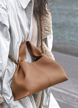 Grande borsa tote da donna in pelle morbida, con manici integrati, borsa capiente per shopping e lavoro