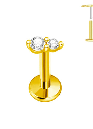 ASTM F136 G23 Orecchino a forma di cuore in titanio 16G 18G 20G Piercing senza filettatura Farfalla Push in Lip Stud Daith Labret Conch platinumshop