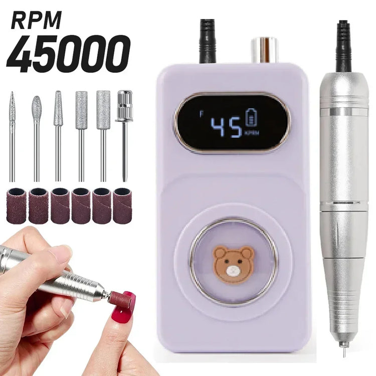 Wireless Portable Rechargeable Electric Nail Polishing Machine New Cordless Nail Surface Polisher Gel Nail Remover Professional Home Salon Manicure Pedicure Care Tool For DIY Nail Art Design