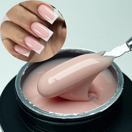 Jillnails 50g Nude Pink Builder Nail Gel French Pink Nails UV LED Self Leveling Sculpting Gel Nails Shape Building Extension