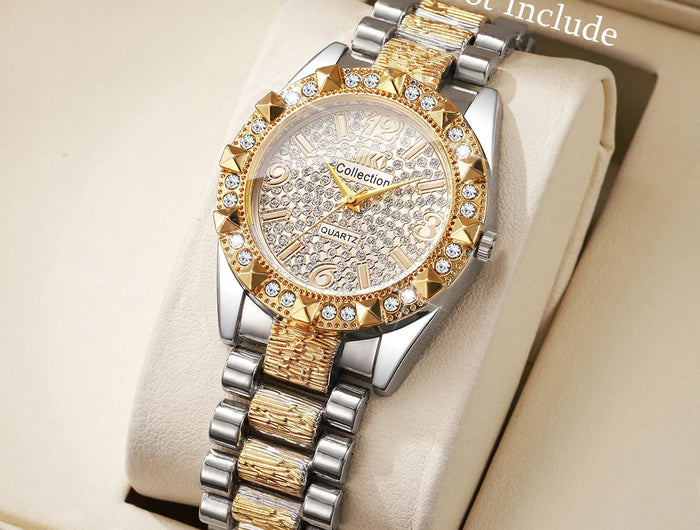 Orologi da donna con diamanti di lusso Orologio da polso al quarzo da donna con quadrante arabo alla moda Reloj Mujer Orologio da ragazza regalo (senza scatola) platinumshop