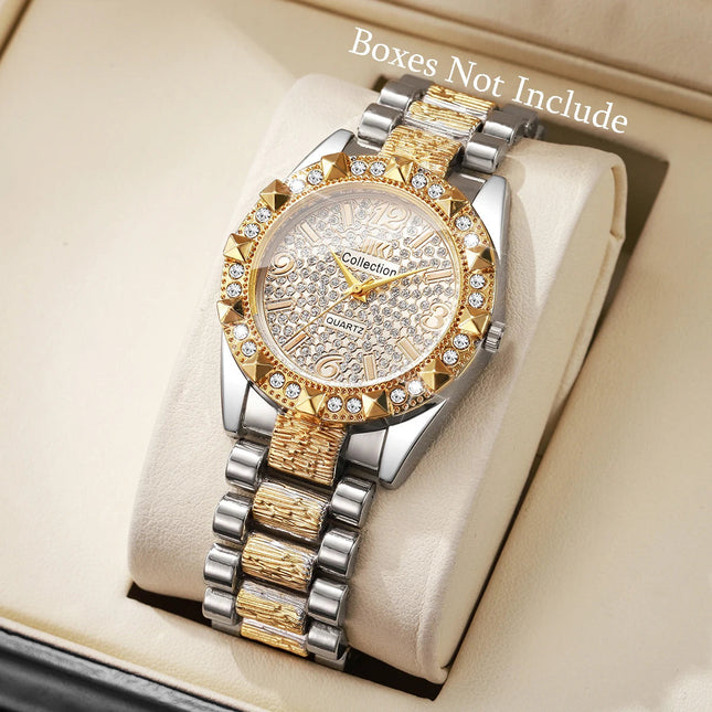 Orologi da donna con diamanti di lusso Orologio da polso al quarzo da donna con quadrante arabo alla moda Reloj Mujer Orologio da ragazza regalo (senza scatola) platinumshop