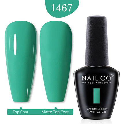NAILCO 15ml Green Blue Series UV Nail Gel Polish Blue Colors UV&LED Gel Varnish Red Soak Off Semi Permanent LED Nail Gel Varnish