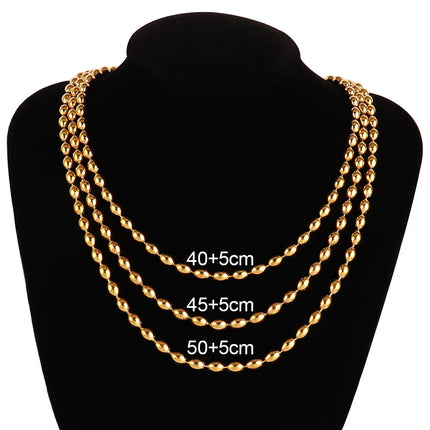 316 Stainless Steel Necklaces For Women Necklace Long Beads Chain Necklace Choker Necklace Bead Necklace Fashion Jewelry Gift PlatiNum