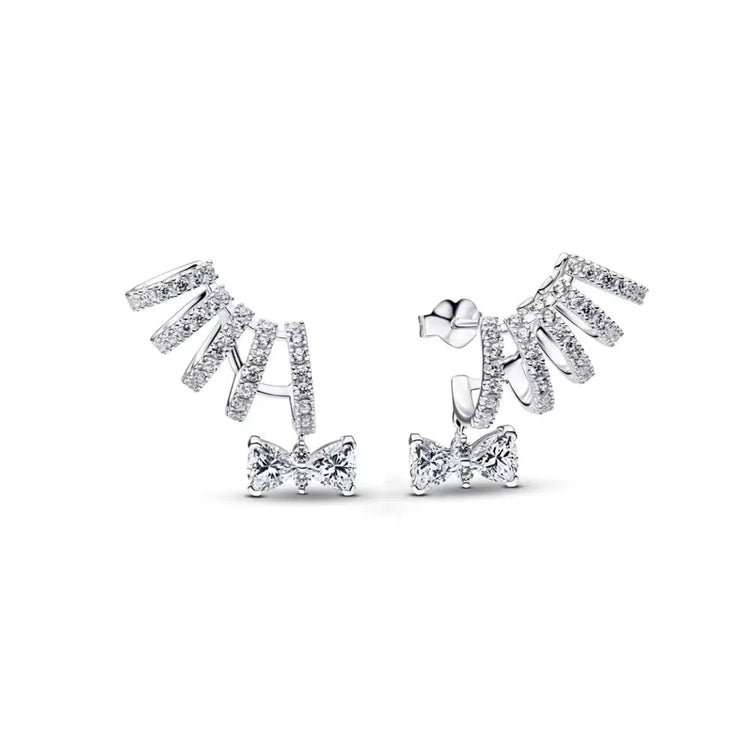 Orecchini e Ciondolo con Zirconi Scintillanti, Combinazione Fiore di Ciliegio e Farfalla, Orecchini in Argento 925, Regalo Ideale per Donne platinumshop