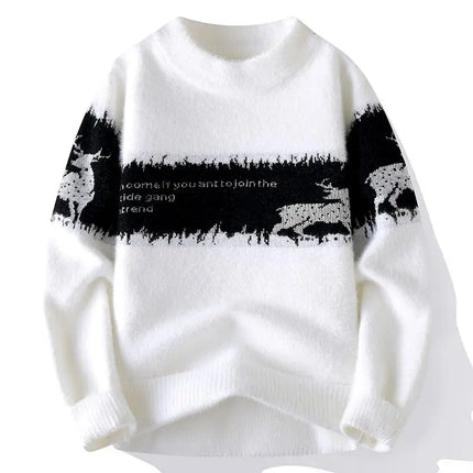 Sweaters men Winter Letter pattern thick sweater men Student youth sweaters autumn Men's wool pullovers full