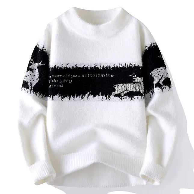 Sweaters men Winter Letter pattern thick sweater men Student youth sweaters autumn Men's wool pullovers full