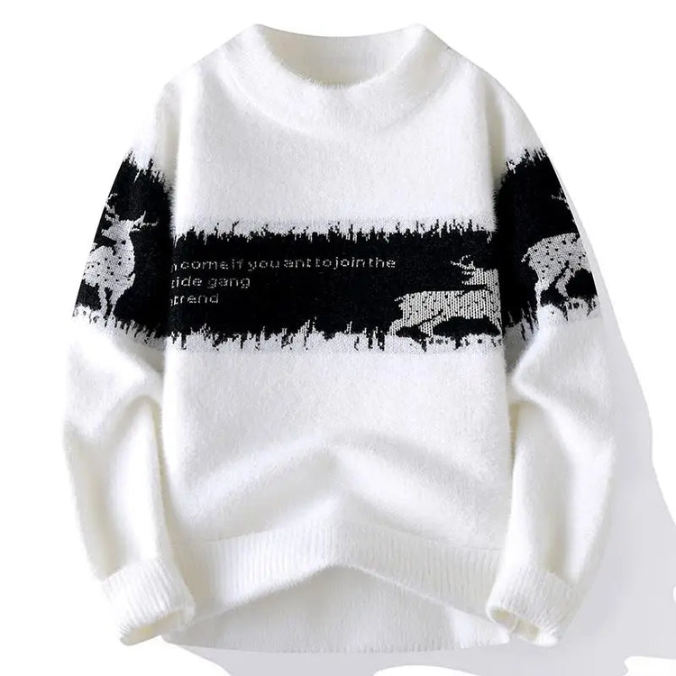 Sweaters men Winter Letter pattern thick sweater men Student youth sweaters autumn Men's wool pullovers full
