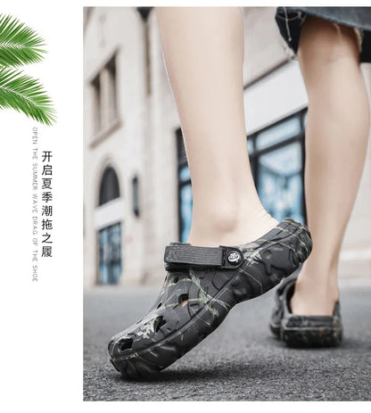 Men Shoes Slippers Men Garden Flat Sandals Platform Clogs Man Summer Beach Shoes Outdoor Flip Flops Home Sandals