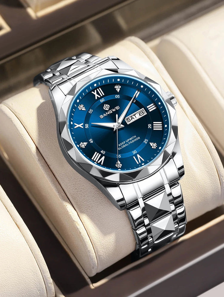 BANGWEI Orologio da donna Orologio di moda classico elegante di lussoBusiness Casual Data Orologi da donna al quarzo luminoso impermeabile in acciaio inossidabile platinumshop