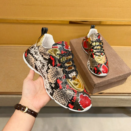 New Genuine Leather Men's Lace-up Type Sports Shoes Fashion Casual Sneaker First Layer Cowhide Running Shoes