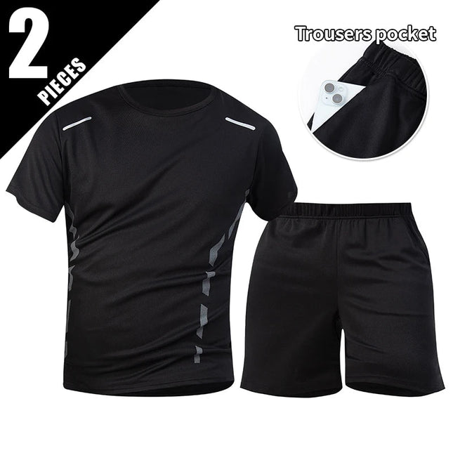 Tuta sportiva da uomo ad asciugatura rapida 1/2/4 pezzi T-shirt casual traspirante a maniche corte Tasca Pantaloncini versatili per adolescenti da indossare platinumshop