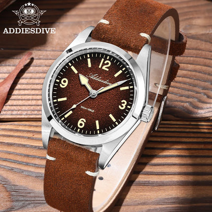 ADDIESDIVE New Quartz Watch Luxury Sapphire 2035 Movement 36mm Men Watch C3 Luminous Diving 100m Waterproof 316L Stainless Steel