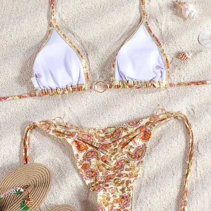 ZRTAK Costume a due pezzi Bikini 2025 Costume da bagno donna Push Up Costume da bagno Bikini sexy Set Costumi da bagno Stampa Beachwear Biquinis solidi platinumshop