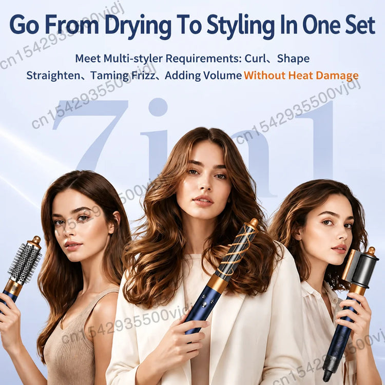 7-in-1 Multifunctional Hair Dryer 110,000 RPM High-Speed Hair Care Negative Ion Hair Dryer Quick Drying, Automatic Curling Set