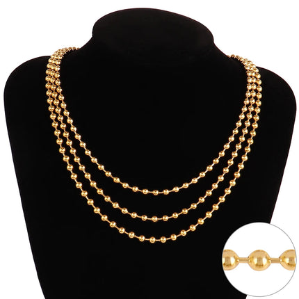 316 Stainless Steel Necklaces For Women Necklace Long Beads Chain Necklace Choker Necklace Bead Necklace Fashion Jewelry Gift PlatiNum